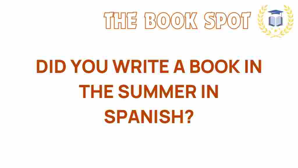 did-you-write-a-book-summer-in-spanish