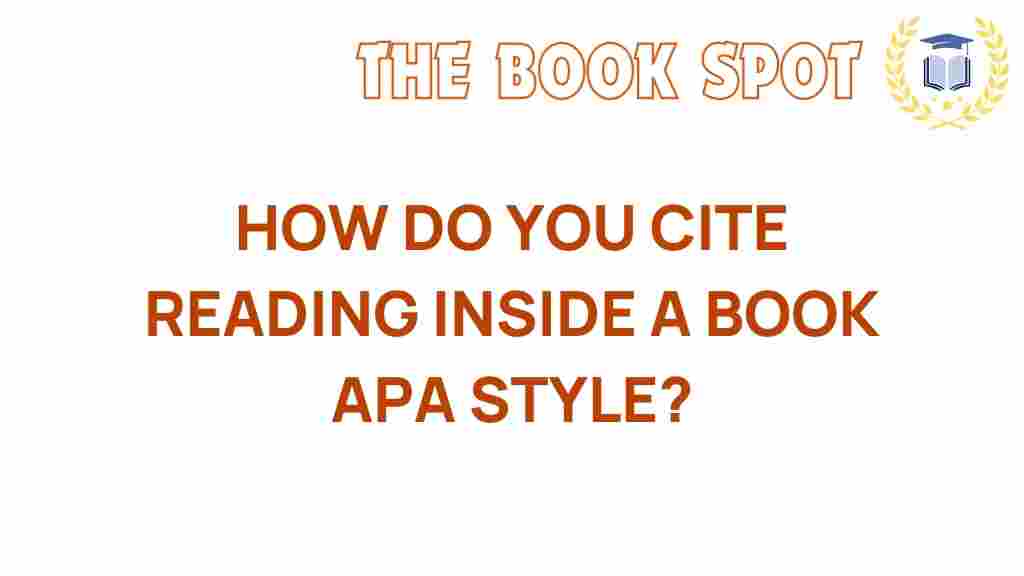 Mastering APA Style: How to Cite Reading Inside a Book