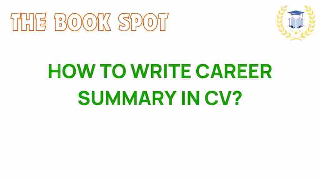 career-summary-cv-writing